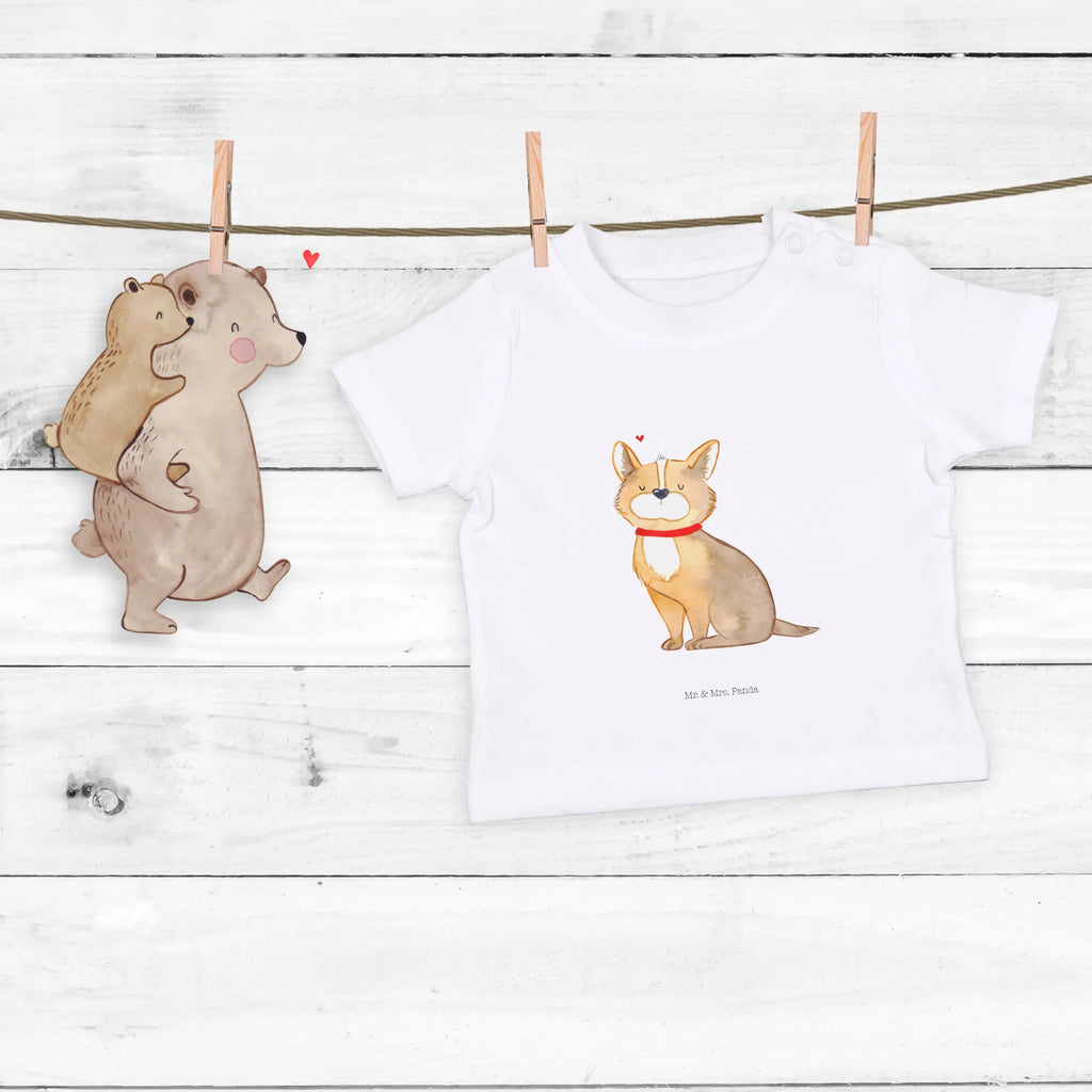 Organic Baby Shirt Hund Glück Baby T-Shirt, Jungen Baby T-Shirt, Mädchen Baby T-Shirt, Shirt, Hund, Hundemotiv, Haustier, Hunderasse, Tierliebhaber, Hundebesitzer, Sprüche, Corgie, Hundeliebe, Spruch, Hundemama, Liebe