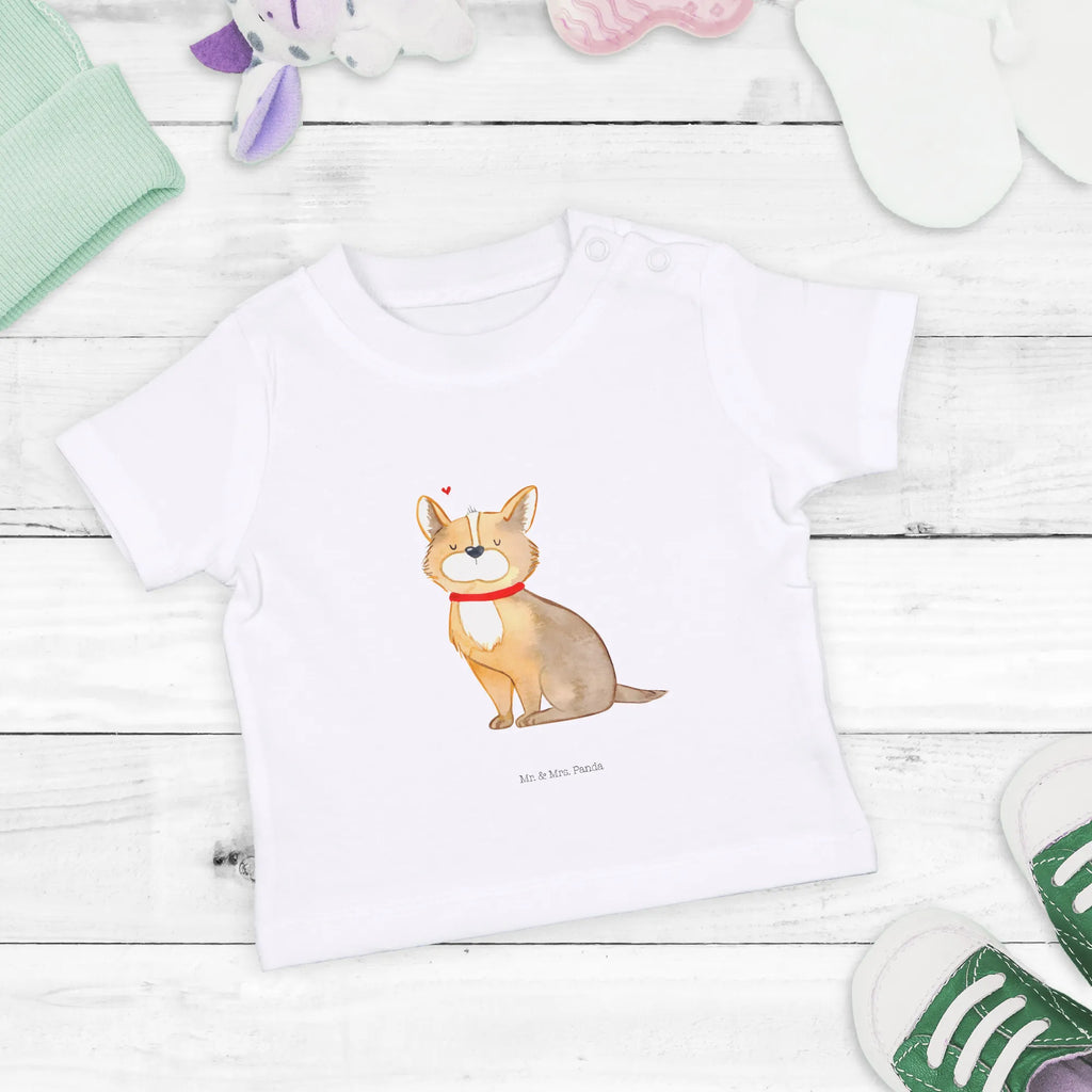 Organic Baby Shirt Hund Glück Baby T-Shirt, Jungen Baby T-Shirt, Mädchen Baby T-Shirt, Shirt, Hund, Hundemotiv, Haustier, Hunderasse, Tierliebhaber, Hundebesitzer, Sprüche, Corgie, Hundeliebe, Spruch, Hundemama, Liebe