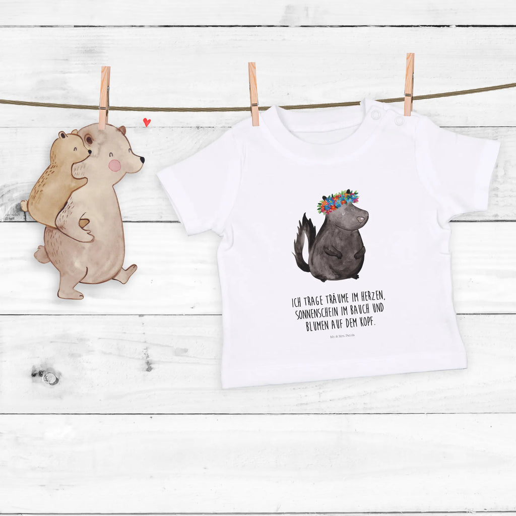 Organic Baby Shirt Stinktier Mädchen Baby T-Shirt, Jungen Baby T-Shirt, Mädchen Baby T-Shirt, Shirt, Stinktier, Skunk, Wildtier, Raubtier, Stinker, Stinki, Yoga, Namaste