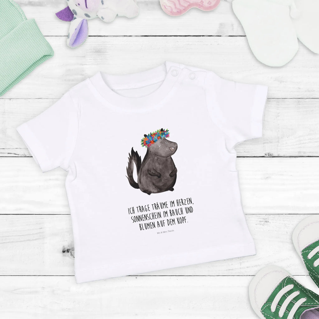 Organic Baby Shirt Stinktier Mädchen Baby T-Shirt, Jungen Baby T-Shirt, Mädchen Baby T-Shirt, Shirt, Stinktier, Skunk, Wildtier, Raubtier, Stinker, Stinki, Yoga, Namaste, Lebe, Liebe, Lache