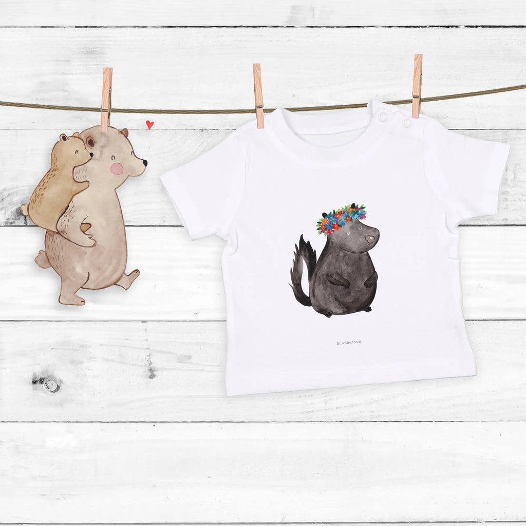 Organic Baby Shirt Stinktier Mädchen Baby T-Shirt, Jungen Baby T-Shirt, Mädchen Baby T-Shirt, Shirt, Stinktier, Skunk, Wildtier, Raubtier, Stinker, Stinki, Yoga, Namaste, Lebe, Liebe, Lache