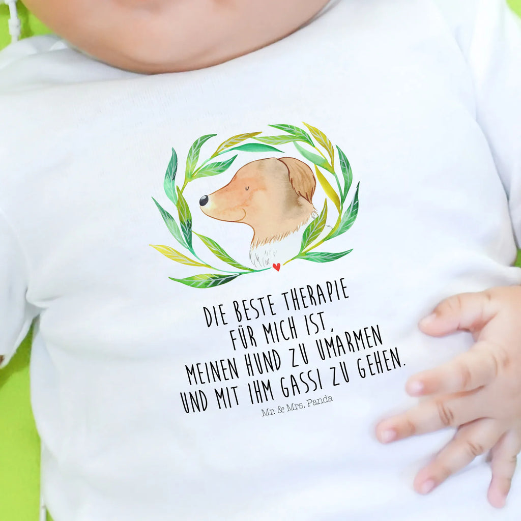 Organic Baby Shirt Hund Blumen Baby T-Shirt, Jungen Baby T-Shirt, Mädchen Baby T-Shirt, Shirt, Hund, Hundemotiv, Haustier, Hunderasse, Tierliebhaber, Hundebesitzer, Sprüche, Ranke, Therapie, Selbsttherapie, Hundeliebe, Hundeglück, Hunde