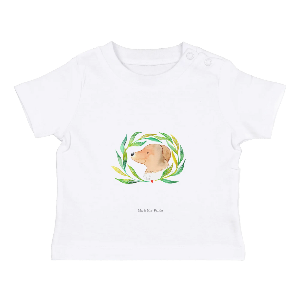 Organic Baby Shirt Hund Blumen Baby T-Shirt, Jungen Baby T-Shirt, Mädchen Baby T-Shirt, Shirt, Hund, Hundemotiv, Haustier, Hunderasse, Tierliebhaber, Hundebesitzer, Sprüche, Ranke, Therapie, Selbsttherapie, Hundeliebe, Hundeglück, Hunde