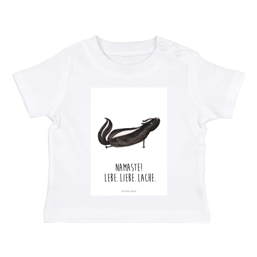 Organic Baby Shirt Stinktier Yoga Baby T-Shirt, Jungen Baby T-Shirt, Mädchen Baby T-Shirt, Shirt, Stinktier, Skunk, Wildtier, Raubtier, Stinker, Stinki, Yoga, Namaste, Lebe, Liebe, Lache