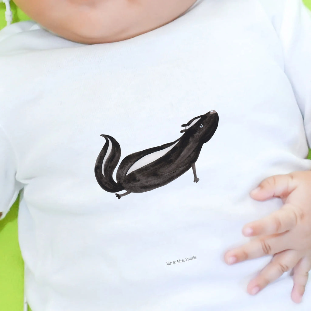 Organic Baby Shirt Stinktier Yoga Baby T-Shirt, Jungen Baby T-Shirt, Mädchen Baby T-Shirt, Shirt, Stinktier, Skunk, Wildtier, Raubtier, Stinker, Stinki, Yoga, Namaste, Lebe, Liebe, Lache