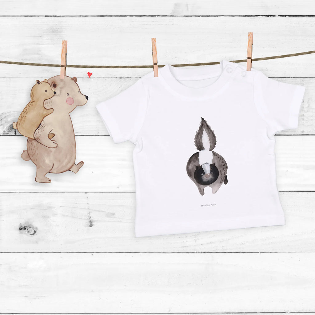 Organic Baby Shirt Stinktier Angriff Baby T-Shirt, Jungen Baby T-Shirt, Mädchen Baby T-Shirt, Shirt, Stinktier, Skunk, Wildtier, Raubtier, Stinker, Stinki, wütend, Drohung