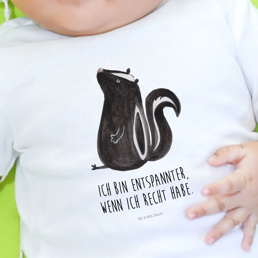 Organic Baby Shirt Stinktier Sitzen Baby T-Shirt, Jungen Baby T-Shirt, Mädchen Baby T-Shirt, Shirt, Stinktier, Skunk, Wildtier, Raubtier, Stinker, Stinki, Spruch, Büro, Recht, Besserwisser