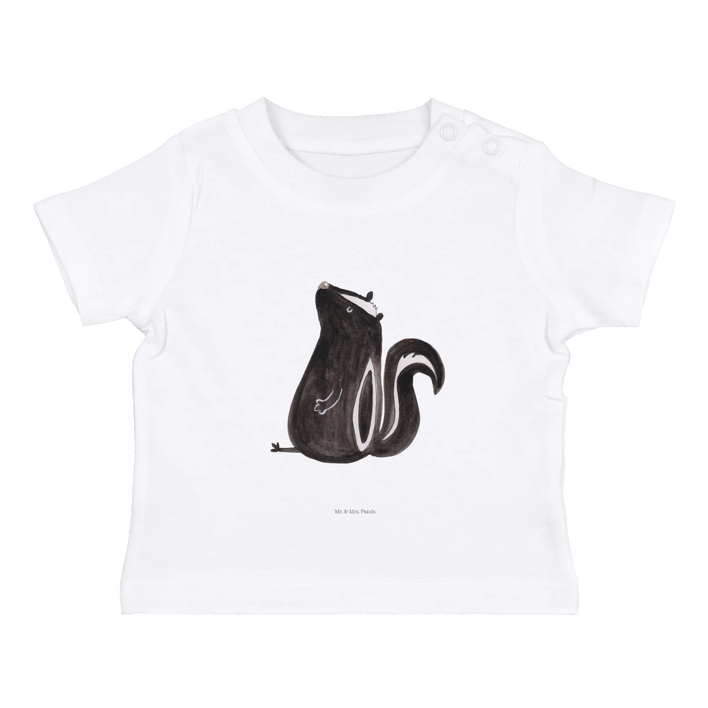 Organic Baby Shirt Stinktier Sitzen Baby T-Shirt, Jungen Baby T-Shirt, Mädchen Baby T-Shirt, Shirt, Stinktier, Skunk, Wildtier, Raubtier, Stinker, Stinki, Spruch, Büro, Recht, Besserwisser