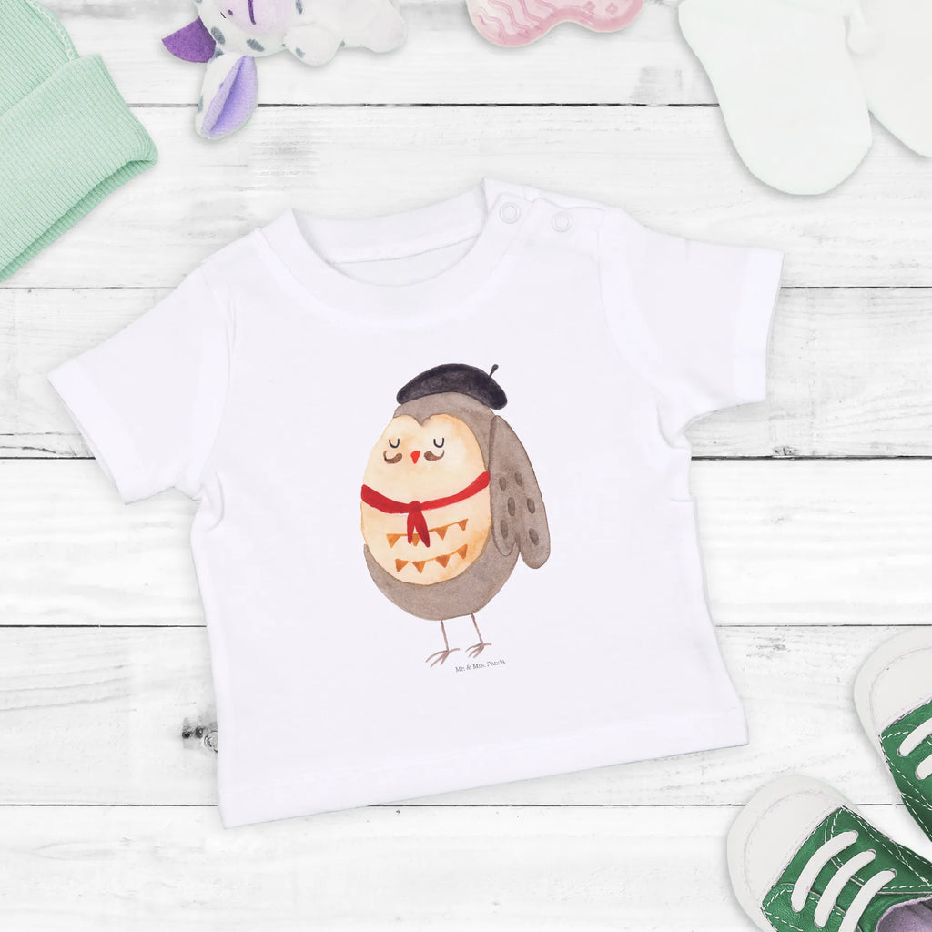 Organic Baby Shirt Eule Frankreich Baby T-Shirt, Jungen Baby T-Shirt, Mädchen Baby T-Shirt, Shirt, Eule, Eulen, Eule Deko, Owl, hibou, La vie est belle, das Leben ist schön, Spruch schön, Spruch Französisch, Frankreich