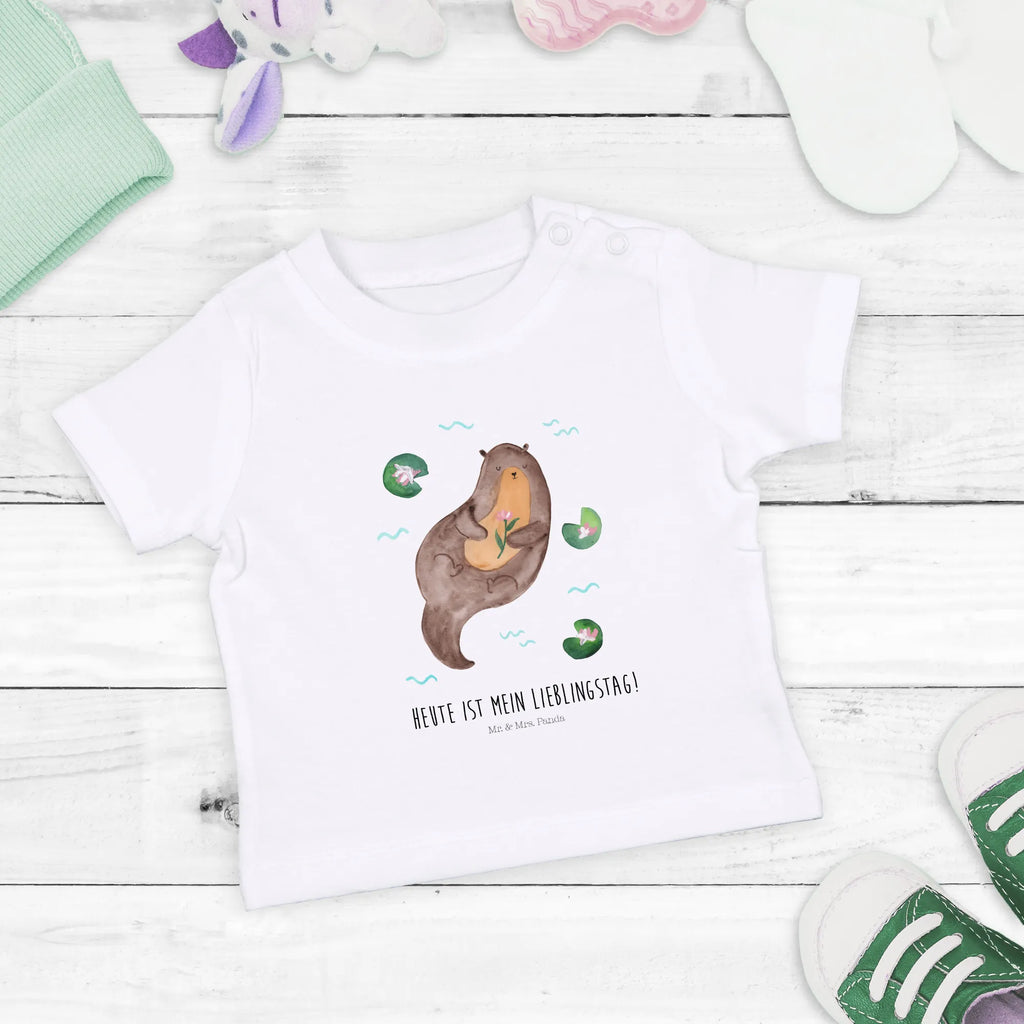 Organic Baby Shirt Otter Seerose Baby T-Shirt, Jungen Baby T-Shirt, Mädchen Baby T-Shirt, Shirt, Otter, Fischotter, Seeotter, Otter Seeotter See Otter