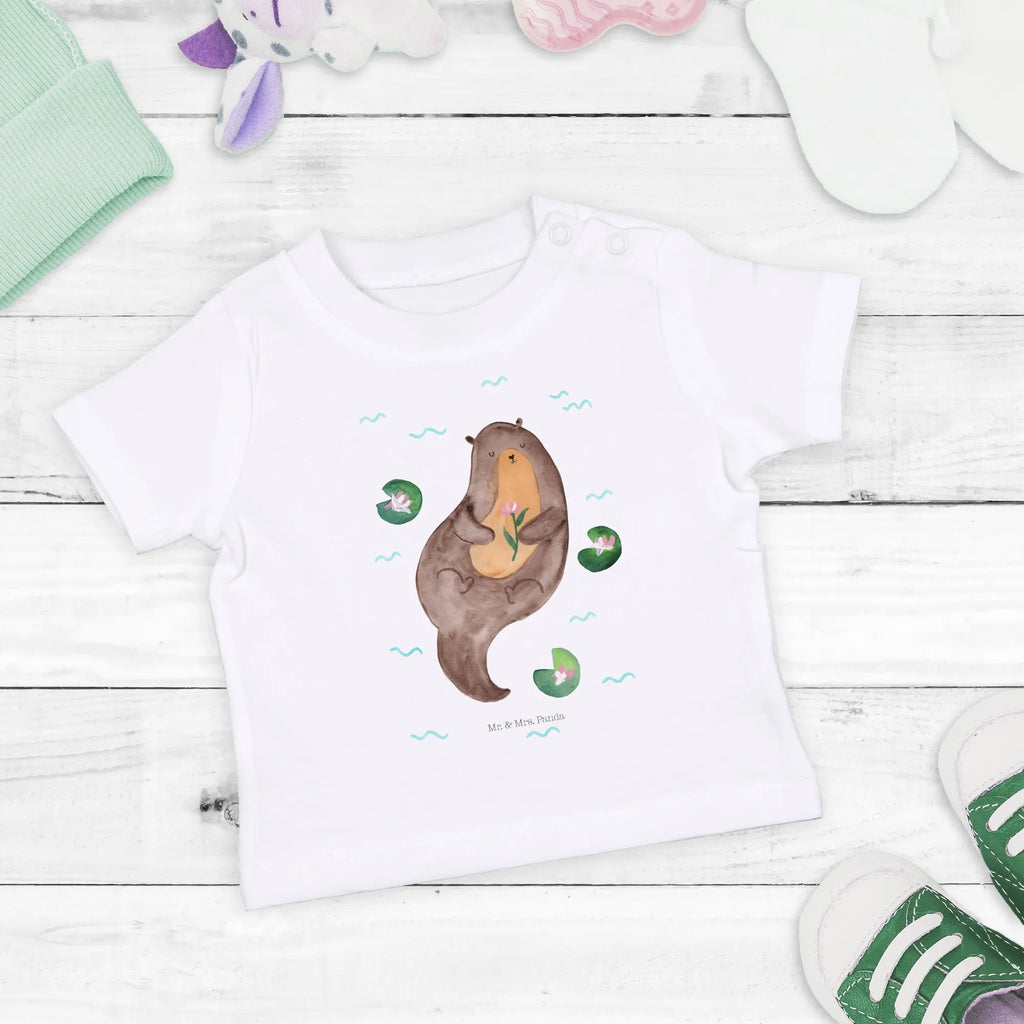 Organic Baby Shirt Otter Seerose Baby T-Shirt, Jungen Baby T-Shirt, Mädchen Baby T-Shirt, Shirt, Otter, Fischotter, Seeotter, Otter Seeotter See Otter