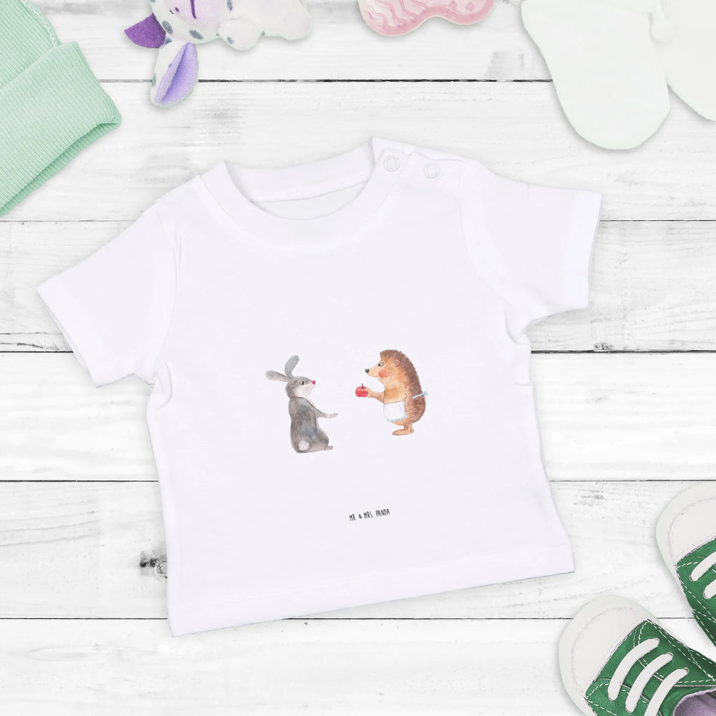 Organic Baby Shirt Hase Igel Baby T-Shirt, Jungen Baby T-Shirt, Mädchen Baby T-Shirt, Shirt, Tiermotive, Gute Laune, lustige Sprüche, Tiere, Igel und Hase, Igel, Hase, Liebe Spruch, Liebeskummer Geschenk, Herzschmerz, Trösten, Trennungsschmerz, Spruch romantisch