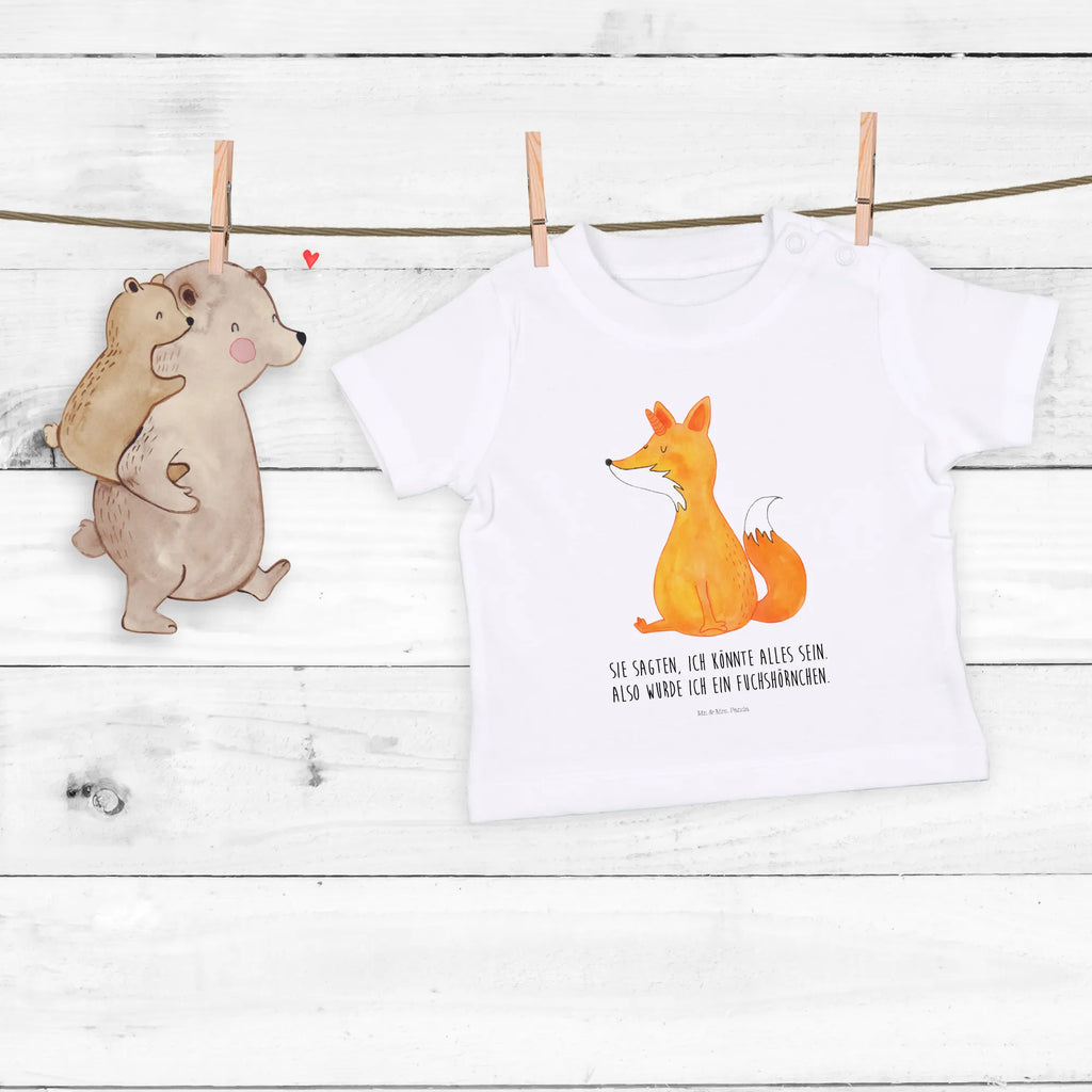 Organic Baby Shirt Einhorn Wunsch Baby T-Shirt, Jungen Baby T-Shirt, Mädchen Baby T-Shirt, Shirt, Einhorn, Einhörner, Einhorn Deko, Pegasus, Unicorn, Fuchs, Unicorns, Fuchshörnchen, Fuchshorn, Foxycorn, Füchse