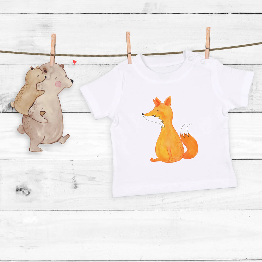 Organic Baby Shirt Einhorn Wunsch Baby T-Shirt, Jungen Baby T-Shirt, Mädchen Baby T-Shirt, Shirt, Einhorn, Einhörner, Einhorn Deko, Pegasus, Unicorn, Fuchs, Unicorns, Fuchshörnchen, Fuchshorn, Foxycorn, Füchse