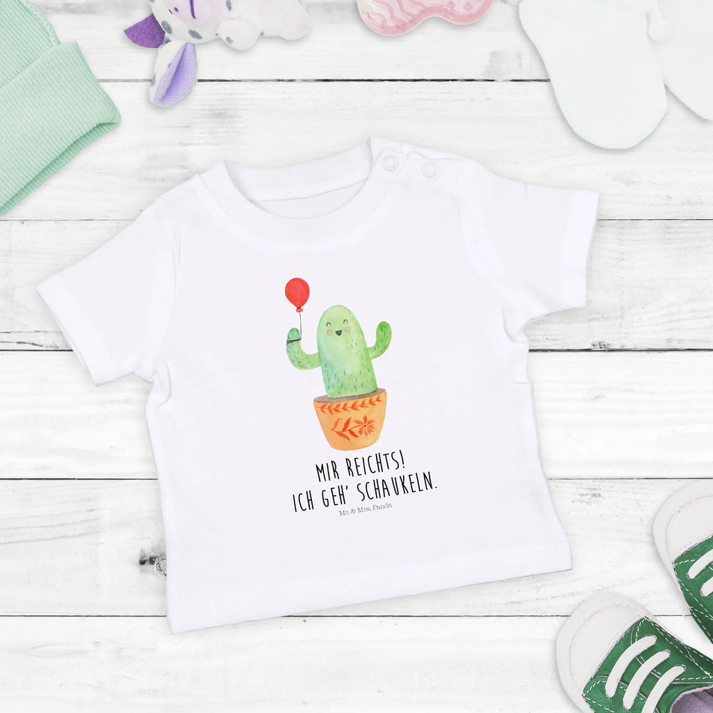 Organic Baby Shirt Kaktus Luftballon Baby T-Shirt, Jungen Baby T-Shirt, Mädchen Baby T-Shirt, Shirt, Kaktus, Kakteen, Luftballon, Neustart, Freude, Büro, Stress, Büroalltag, Freundin, Freund, Ausbildung, Prüfung