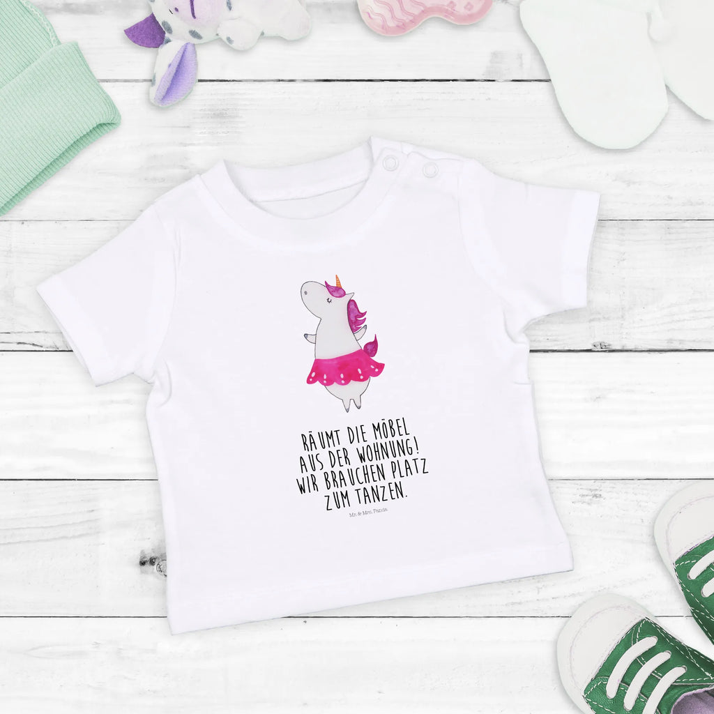 Organic Baby Shirt Einhorn Ballerina Baby T-Shirt, Jungen Baby T-Shirt, Mädchen Baby T-Shirt, Shirt, Einhorn, Einhörner, Einhorn Deko, Pegasus, Unicorn, Tanzen, Ballerina, Party, Wohnung, Spaß, Feiern, Geburtstag, Tänzerin, Lebenslust, Lebensfreude