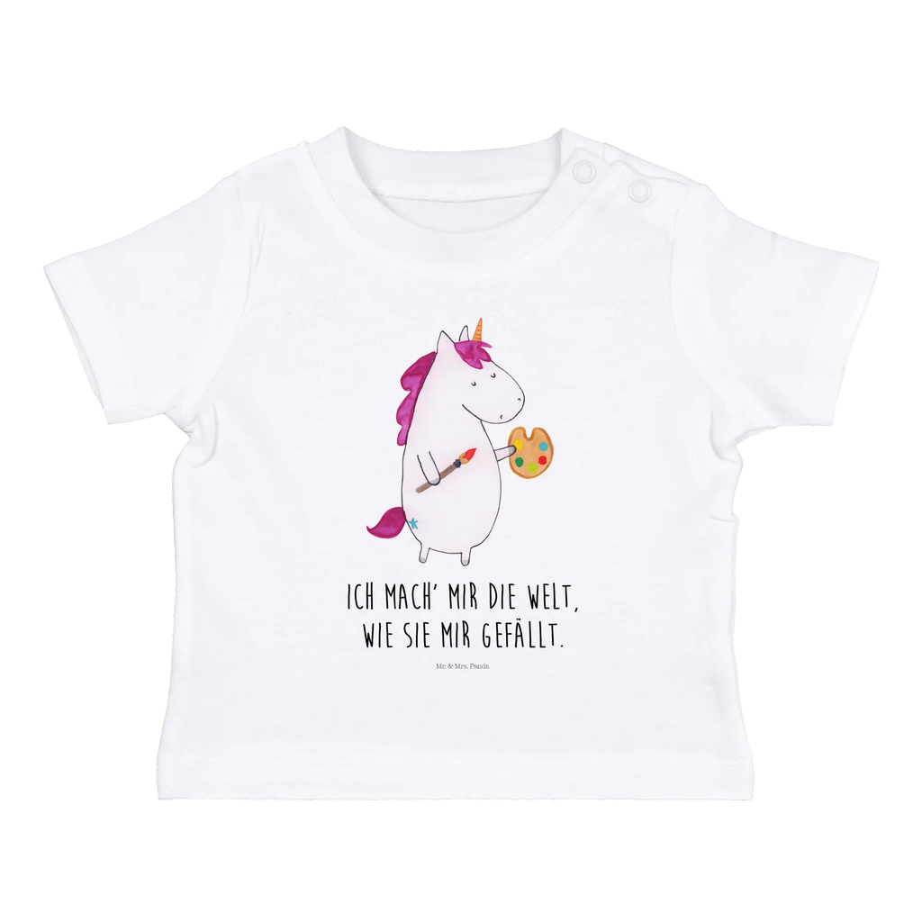 Organic Baby Shirt Einhorn Künstler Baby T-Shirt, Jungen Baby T-Shirt, Mädchen Baby T-Shirt, Shirt, Einhorn, Einhörner, Einhorn Deko, Pegasus, Unicorn, Englisch, Künstler, Artist, Malen, Zeichnen, Welt, Farbe, Stift, Pinsel, Geschenk, Maler