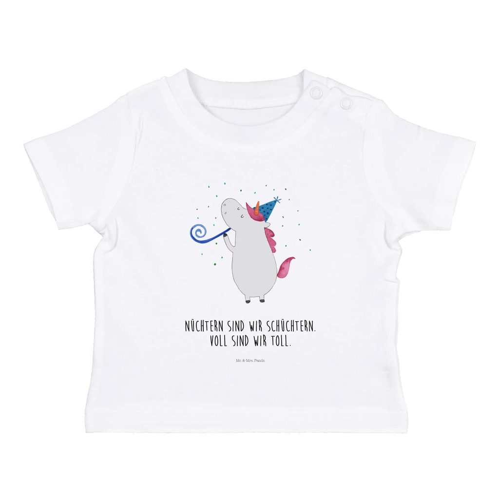 Organic Baby Shirt Einhorn Party Baby T-Shirt, Jungen Baby T-Shirt, Mädchen Baby T-Shirt, Shirt, Einhorn, Einhörner, Einhorn Deko, Pegasus, Unicorn, Glitzer, Konfetti, Party, Geburtstag, Feier, Fest, Alkohol, Disco, Club