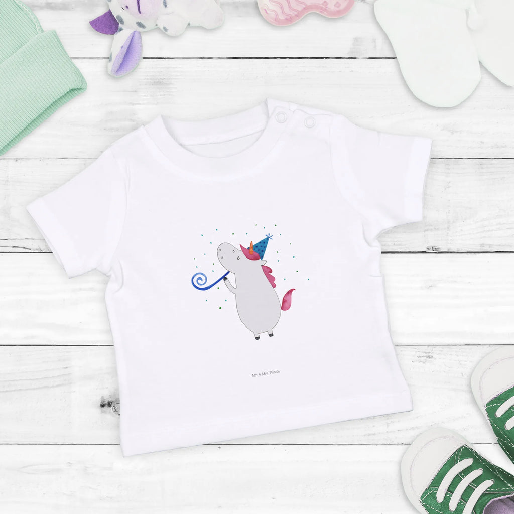 Organic Baby Shirt Einhorn Party Baby T-Shirt, Jungen Baby T-Shirt, Mädchen Baby T-Shirt, Shirt, Einhorn, Einhörner, Einhorn Deko, Pegasus, Unicorn, Glitzer, Konfetti, Party, Geburtstag, Feier, Fest, Alkohol, Disco, Club