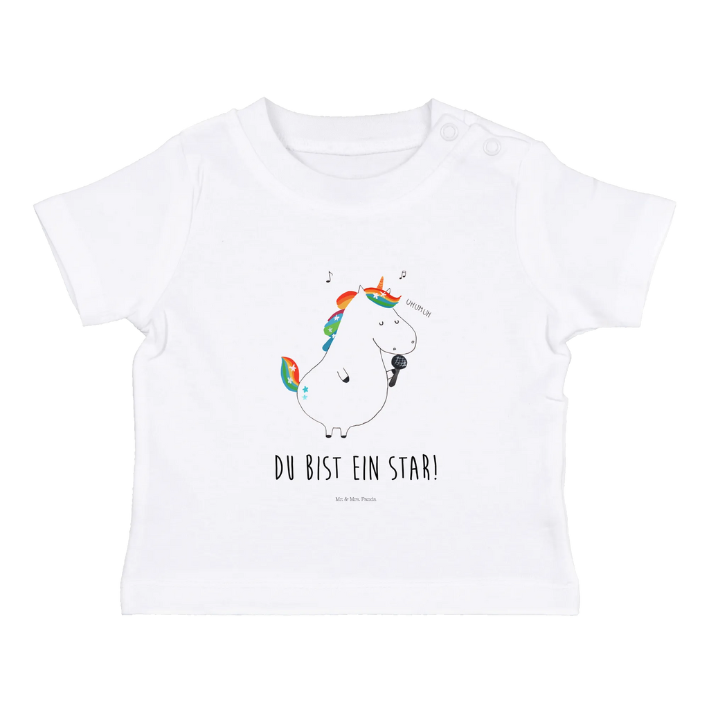 Organic Baby Shirt Einhorn Sänger Baby T-Shirt, Jungen Baby T-Shirt, Mädchen Baby T-Shirt, Shirt, Einhorn, Einhörner, Einhorn Deko, Pegasus, Unicorn, Glitzer, Konfetti, Party, Geburtstag, Feier, Fest, Disco, Sängerin, Sänger, Freundin