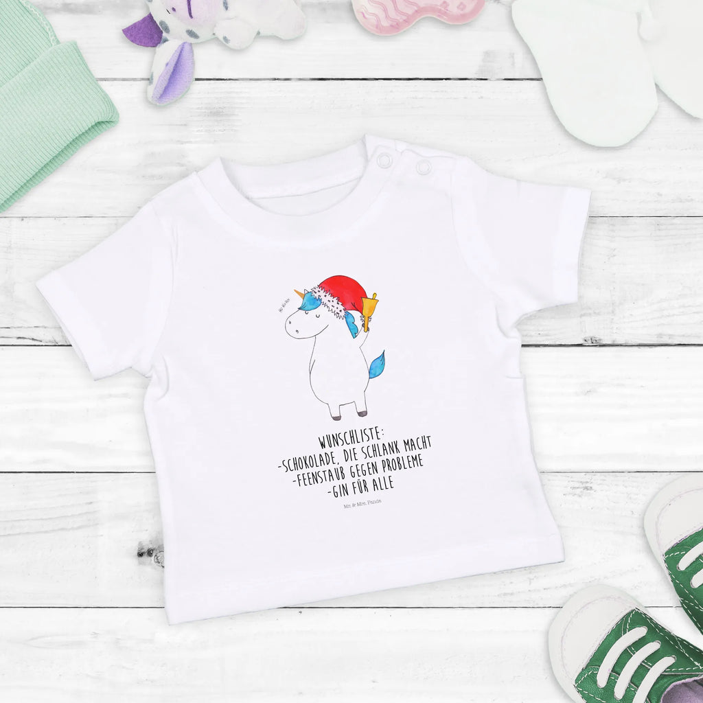 Organic Baby Shirt Einhorn Weihnachtsmann Baby T-Shirt, Jungen Baby T-Shirt, Mädchen Baby T-Shirt, Shirt, Einhorn, Einhörner, Einhorn Deko, Pegasus, Unicorn, Gin, Schokolade, Schoki, Weihnachten, Weihnachtsmann, Nikolaus, Wunschzettel, Wunschliste, Feenstaub