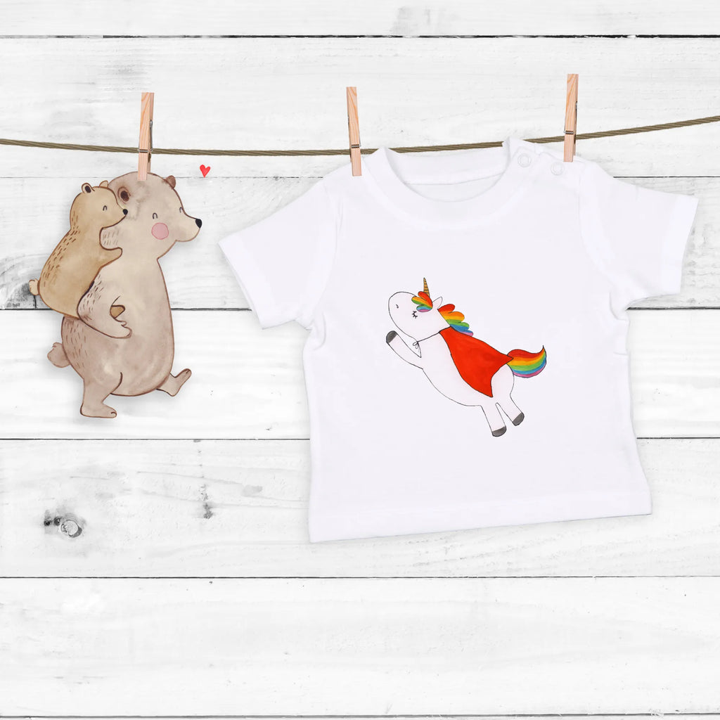 Organic Baby Shirt Einhorn Super Baby T-Shirt, Jungen Baby T-Shirt, Mädchen Baby T-Shirt, Shirt, Einhorn, Einhörner, Einhorn Deko, Pegasus, Unicorn, Traummann, Superheld, Held, Freundin, Geschenk, Girl, Mädchen