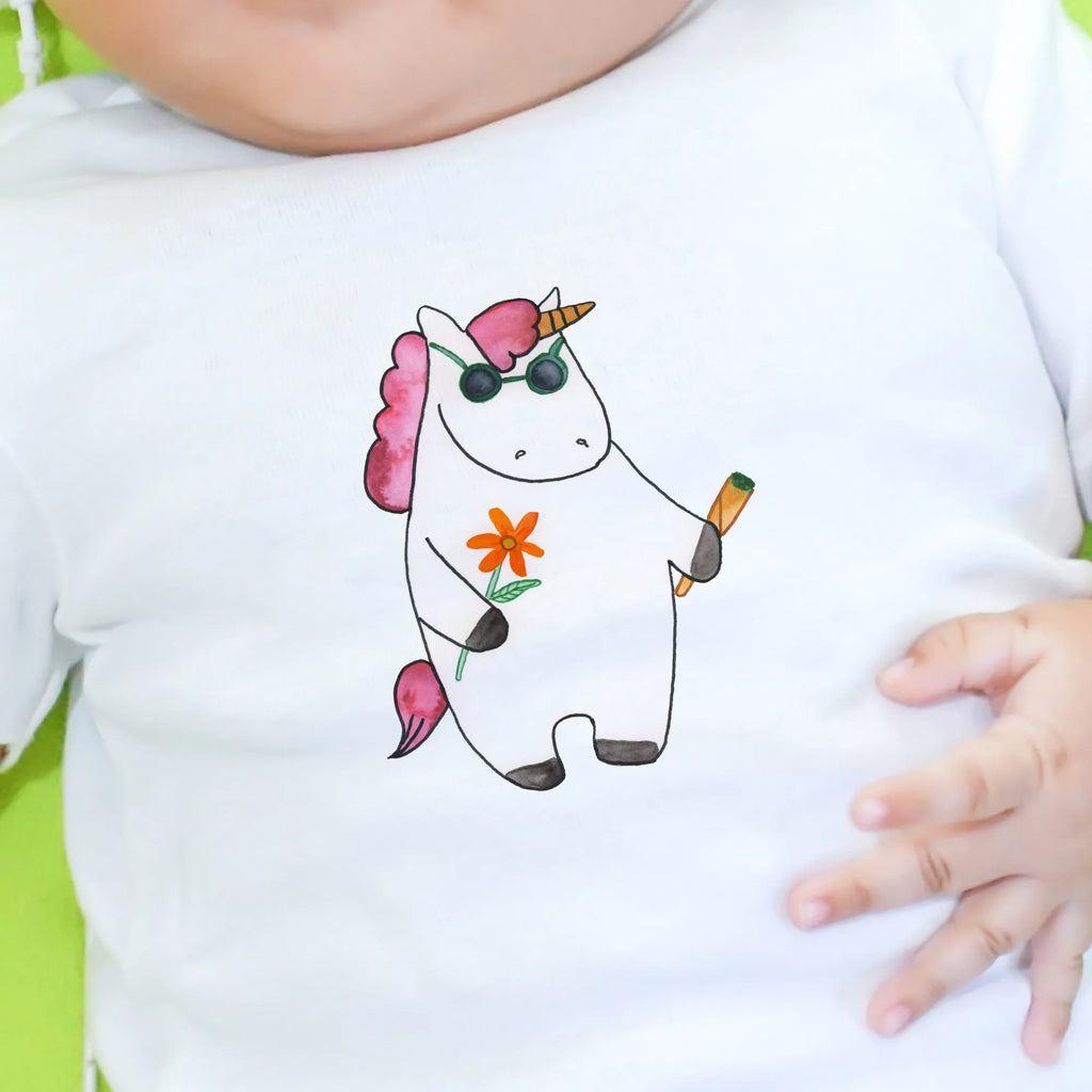 Organic Baby Shirt Einhorn Woodstock Baby T-Shirt, Jungen Baby T-Shirt, Mädchen Baby T-Shirt, Shirt, Einhorn, Einhörner, Einhorn Deko, Pegasus, Unicorn, Kiffen, Joint, Zigarette, Alkohol, Party, Spaß. lustig, witzig, Woodstock