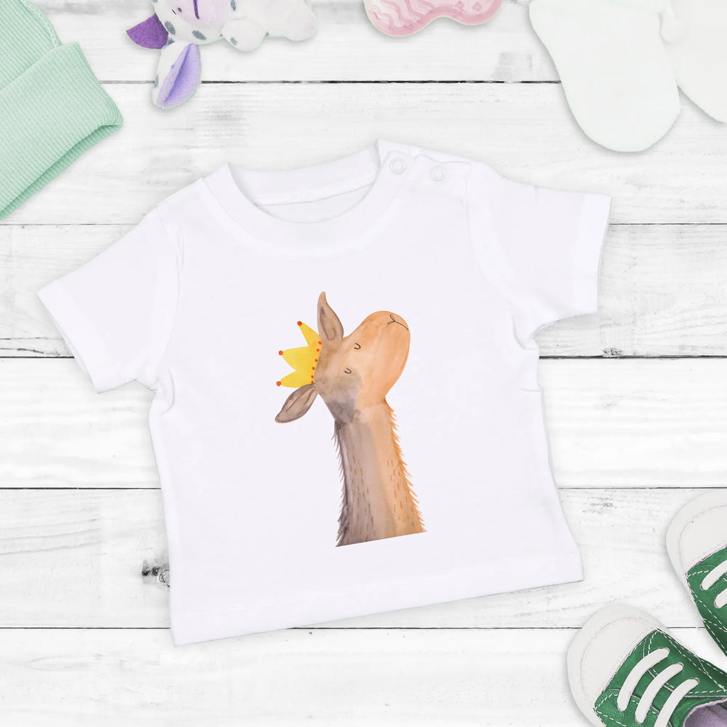 Organic Baby Shirt Lamakopf König Baby T-Shirt, Jungen Baby T-Shirt, Mädchen Baby T-Shirt, Shirt, Lama, Alpaka, Lamas, König, Königin, Freundin, Mama, Papa, Büro Kollege, Kollegin, Chef, Vorgesetzter, Abi, Abitur