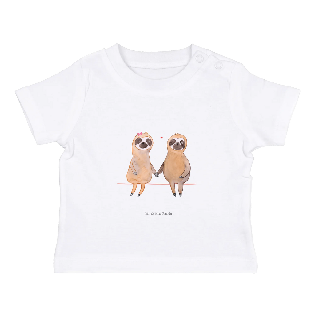 Organic Baby Shirt Faultier Pärchen Baby T-Shirt, Jungen Baby T-Shirt, Mädchen Baby T-Shirt, Shirt, Faultier, Faultier Geschenk, Faultier Deko, Faultiere, faul, Lieblingstier, Liebe, Liebespaar, Faultierliebe, Faultierpärchen, verliebt, verlobt, gemeinsam, relaxen, Pärchen, Beziehung, Langsamkeit