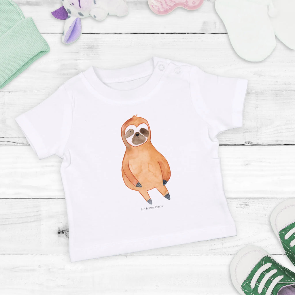 Organic Baby Shirt Faultier Zufrieden Baby T-Shirt, Jungen Baby T-Shirt, Mädchen Baby T-Shirt, Shirt, Faultier, Faultier Geschenk, Faultier Deko, Faultiere, faul, Lieblingstier, Pause, relaxen, Glück, glücklich, zufrieden, happy, Zufriedenheit, Gelassenheit, Ruhe, Frieden