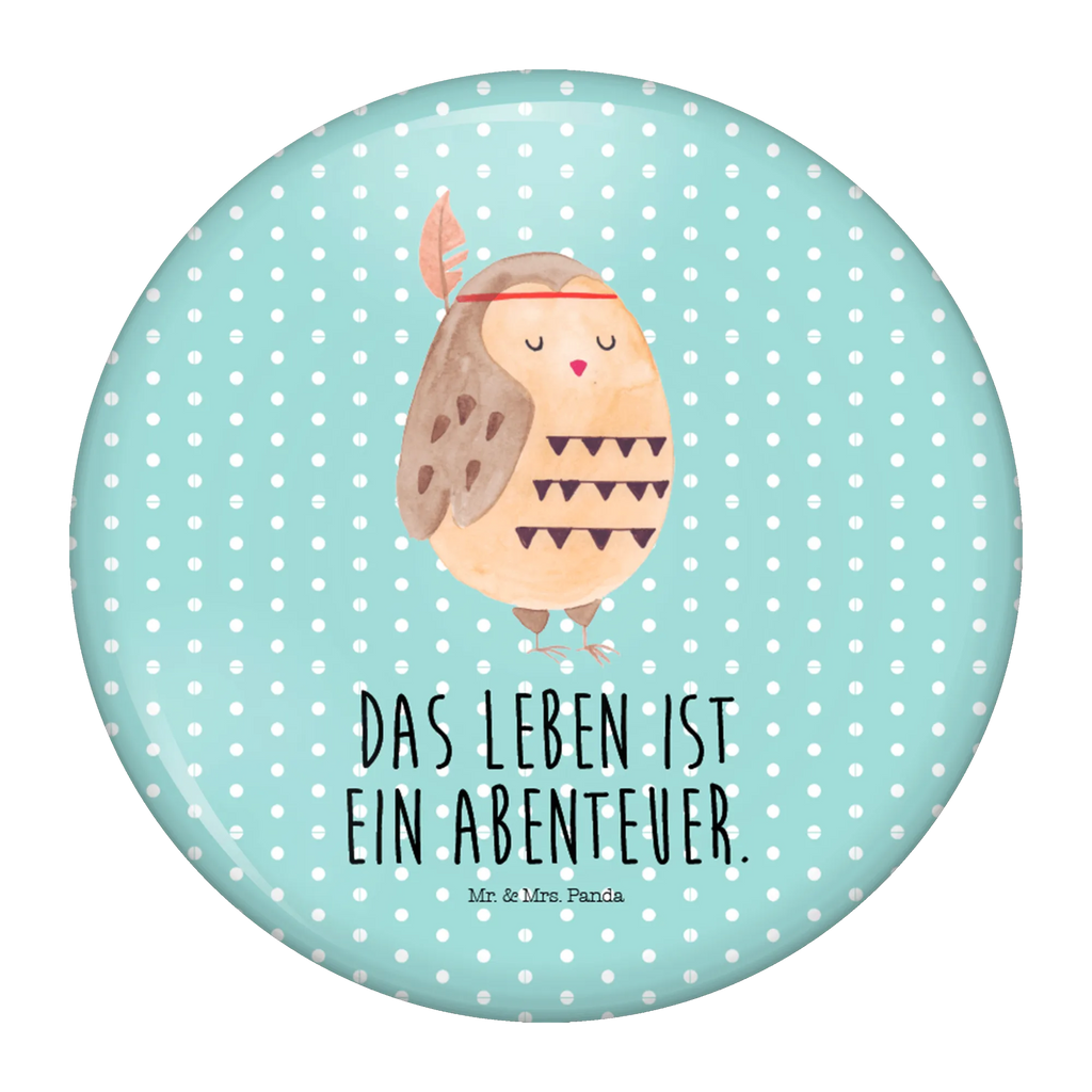 Button Eule Federschmuck 50mm Button, Button, Pin, Anstecknadel, Eule, Eule Deko, Owl, Das Leben ist ein Abenteuer, Reisespruch, Federschmuck, Dekoration