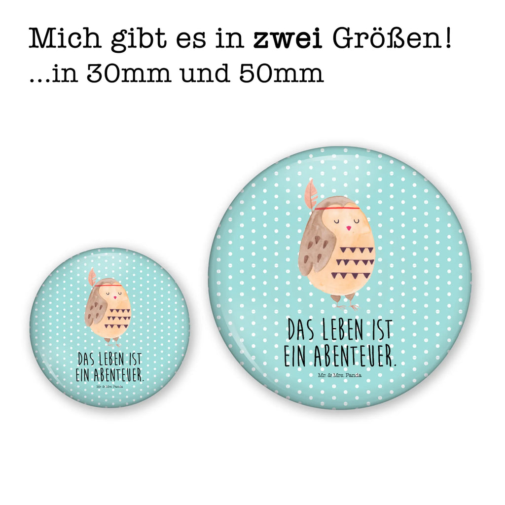 Button Eule Federschmuck 50mm Button, Button, Pin, Anstecknadel, Eule, Eule Deko, Owl, Das Leben ist ein Abenteuer, Reisespruch, Federschmuck, Dekoration