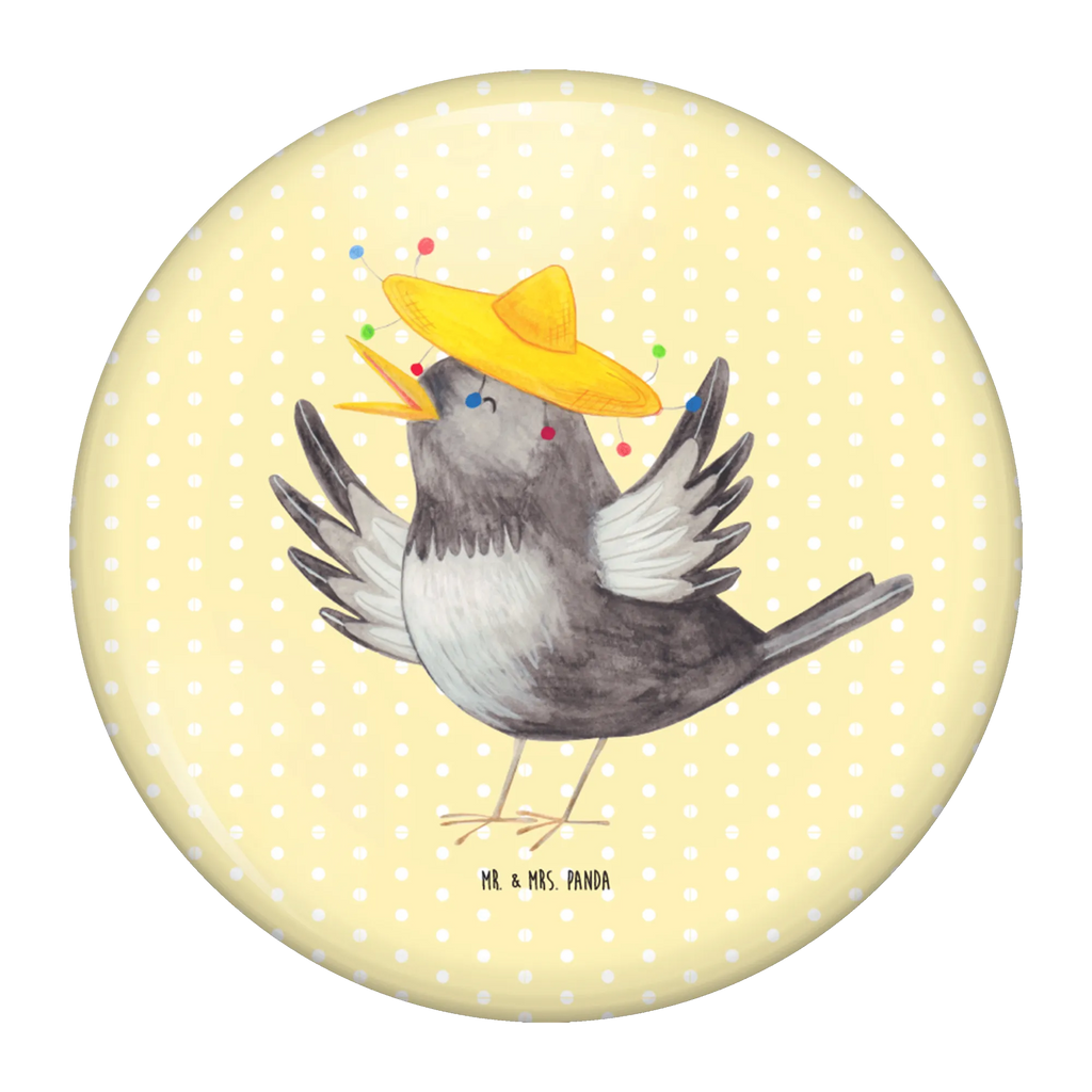 Button Rabe mit Sombrero 50mm Button, Button, Pin, Anstecknadel, Tiermotive, Gute Laune, lustige Sprüche, Tiere, Rabe, Vogel, Vögel, Spruch positiv, fröhlich sein, glücklich sein, Glück Spruch, froh, Elster, Motivation