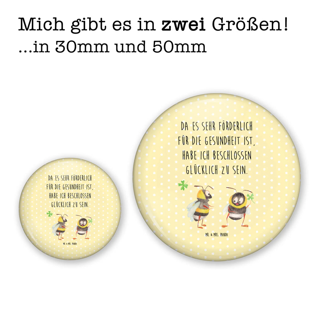 Button Hummeln mit Kleeblatt 50mm Button, Button, Pin, Anstecknadel, Tiermotive, Gute Laune, lustige Sprüche, Tiere, Hummel, Biene, Spruch positiv, Biene Deko, Spruch schön, glücklich sein, glücklich werden, Spruch fröhlich