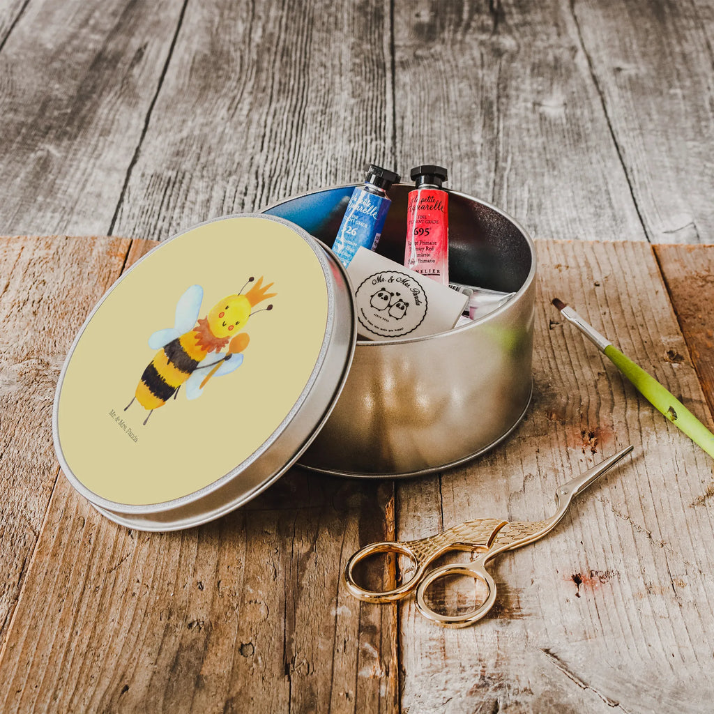 Blechdose rund Biene König Metalldose, Keksdose, Dose, Vorratsdose, Geschenkbox, Lunchbox, Aufbewahrungsbox, Vorratsdosen, Metallkiste, Metallbox, Metallboxen, Aufbewahrungskiste, Geschenkkiste, Blechdosen mit Deckel, Metallkiste mit Deckel, Vorratsdosen mit Deckel, Metall Dose, Biene, Wespe, Hummel