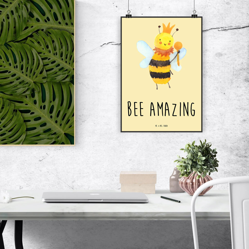 Poster bee king Poster, Wandposter, Bild, Wanddeko, Küchenposter, Kinderposter, Wanddeko Bild, Raumdekoration, Wanddekoration, Handgemaltes Poster, Mr. & Mrs. Panda Poster, Designposter, Kunstdruck, Posterdruck, Biene, Wespe, Hummel