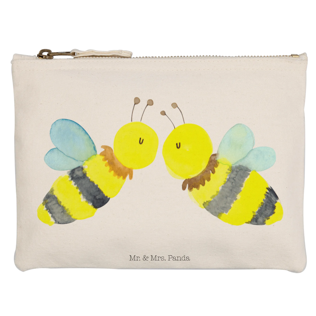 Schminktasche Biene Liebe Schminktasche, Kosmetiktasche, Kosmetikbeutel, Stiftemäppchen, Etui, Federmappe, Makeup, XXL, Schminketui, Kosmetiketui, Schlamperetui, Biene, Wespe, Hummel