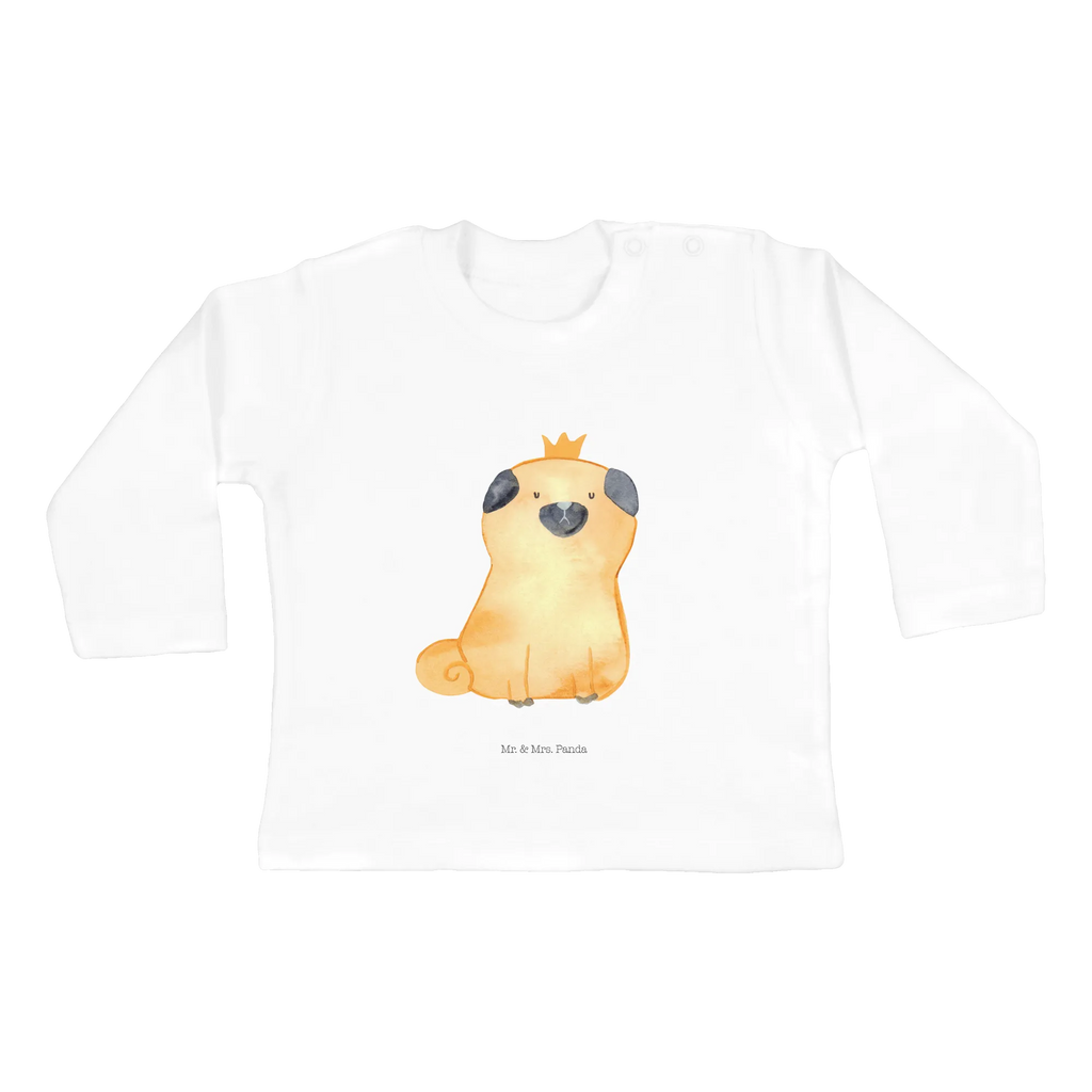 Baby Longsleeve Mops Krone Mädchen, Jungen, Baby, Langarm, Bio, Kleidung, Hund, Hundemotiv, Haustier, Hunderasse, Tierliebhaber, Hundebesitzer, Sprüche, Mops, allergisch, kinderlos, Hausregel, Hundebesitzer. Spruch, lustig