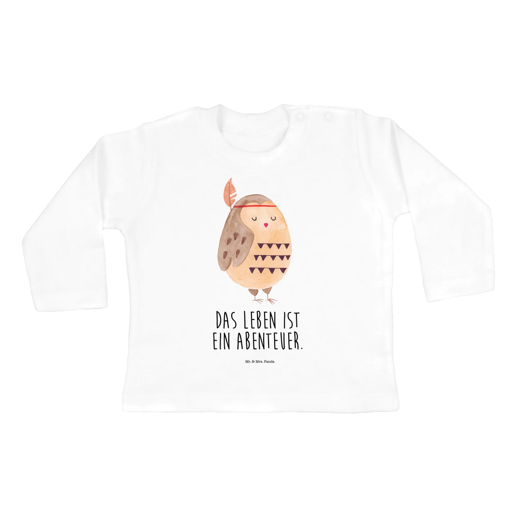 Baby Longsleeve Eule Federschmuck Mädchen, Jungen, Baby, Langarm, Bio, Kleidung, Eule, Eule Deko, Owl, Das Leben ist ein Abenteuer, Reisespruch, Federschmuck, Dekoration