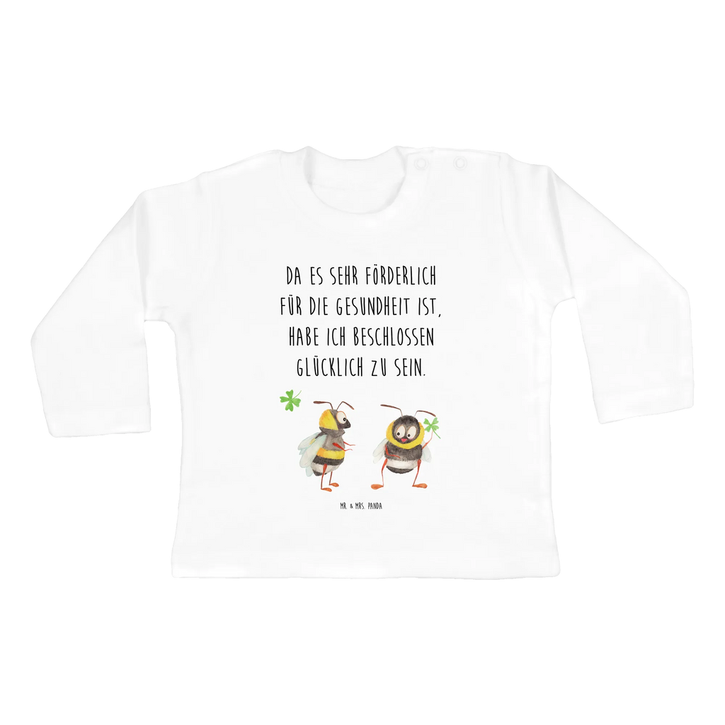 Baby Longsleeve Hummeln mit Kleeblatt Mädchen, Jungen, Baby, Langarm, Bio, Kleidung, Tiermotive, Gute Laune, lustige Sprüche, Tiere, Hummel, Biene, Spruch positiv, Biene Deko, Spruch schön, glücklich sein, glücklich werden, Spruch fröhlich