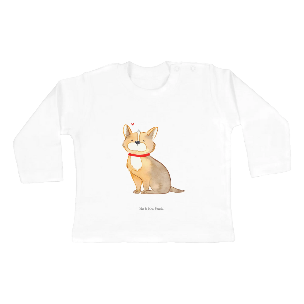 Baby Longsleeve Hundeglück Mädchen, Jungen, Baby, Langarm, Bio, Kleidung, Hund, Hundemotiv, Haustier, Hunderasse, Tierliebhaber, Hundebesitzer, Sprüche, Corgie, Hundeliebe, Spruch, Hundemama, Liebe