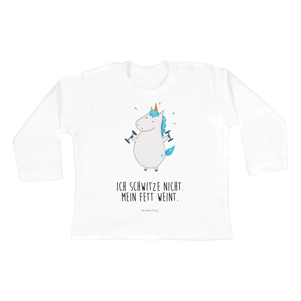 Baby Longsleeve Einhorn Fitness Mädchen, Jungen, Baby, Langarm, Bio, Kleidung, Einhorn, Einhörner, Einhorn Deko, Pegasus, Unicorn, Gym, Fitness, Fitnessstudio, Diät, Abnehmen, Sport, Pumpen, Geräte, Sixpack