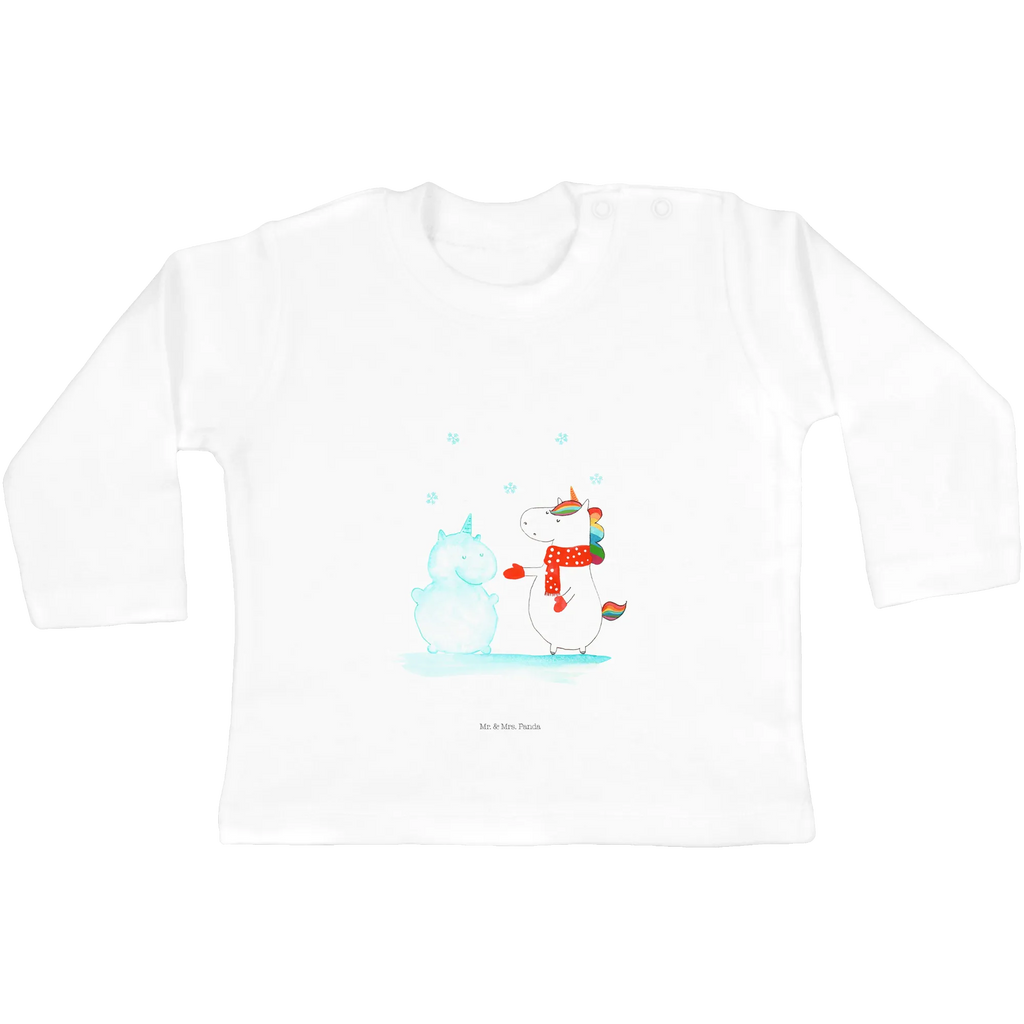 Baby Longsleeve Einhorn Schneemann Mädchen, Jungen, Baby, Langarm, Bio, Kleidung, Einhorn, Einhörner, Einhorn Deko, Pegasus, Unicorn, Schneemann, Winter, Schnee, Kuchen, Weihnachten, kalt, Mütze, Handschuhe, X-Mas