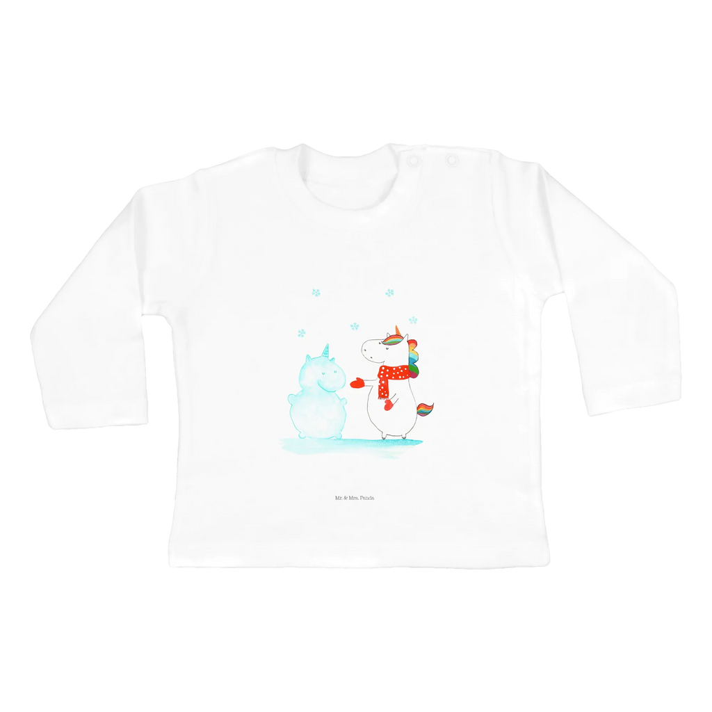 Baby Longsleeve Einhorn Schneemann Mädchen, Jungen, Baby, Langarm, Bio, Kleidung, Einhorn, Einhörner, Einhorn Deko, Pegasus, Unicorn, Schneemann, Winter, Schnee, Kuchen, Weihnachten, kalt, Mütze, Handschuhe, X-Mas