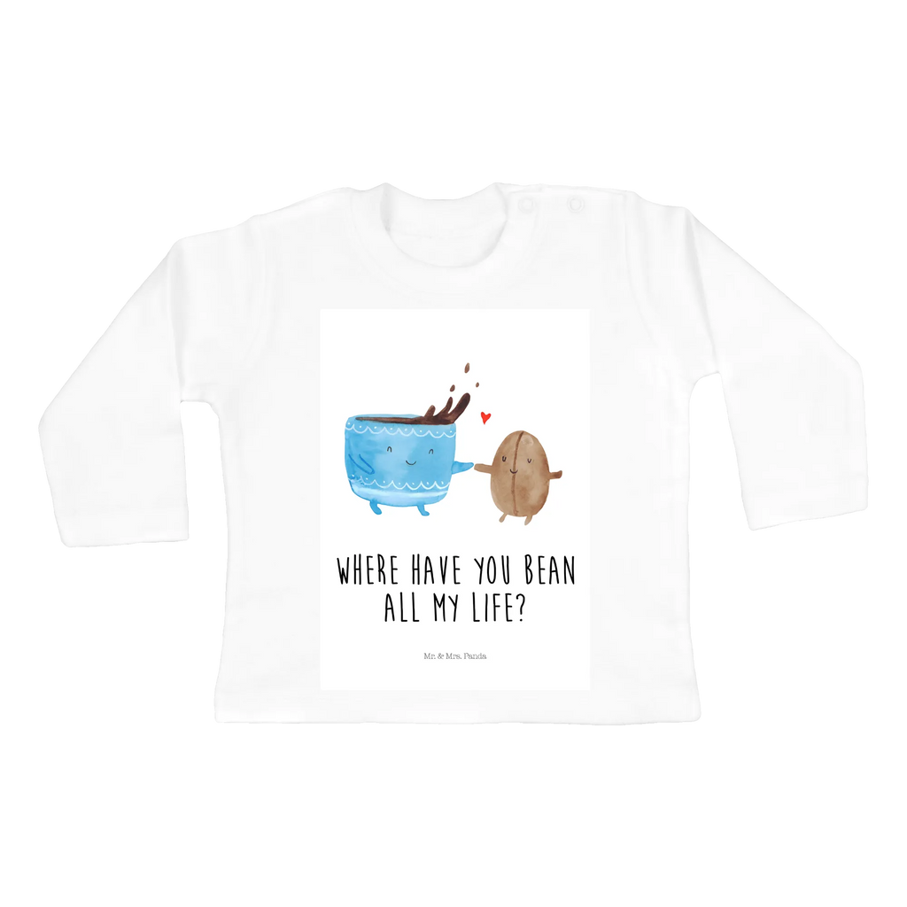 Baby Longsleeve Kaffee Bohne Mädchen, Jungen, Baby, Langarm, Bio, Kleidung, Tiermotive, Gute Laune, lustige Sprüche, Tiere, Kaffee, Kaffeebohne, Genuss, Zufriedenheit, Glück