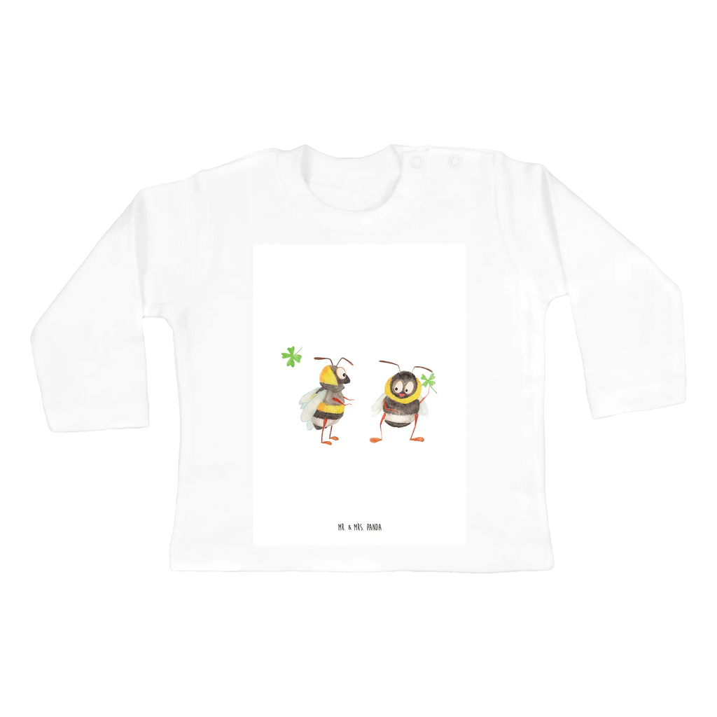 Baby Longsleeve Hummeln mit Kleeblatt Mädchen, Jungen, Baby, Langarm, Bio, Kleidung, Tiermotive, Gute Laune, lustige Sprüche, Tiere, Hummel, Biene, Spruch positiv, Biene Deko, Spruch schön, glücklich sein, glücklich werden, Spruch fröhlich