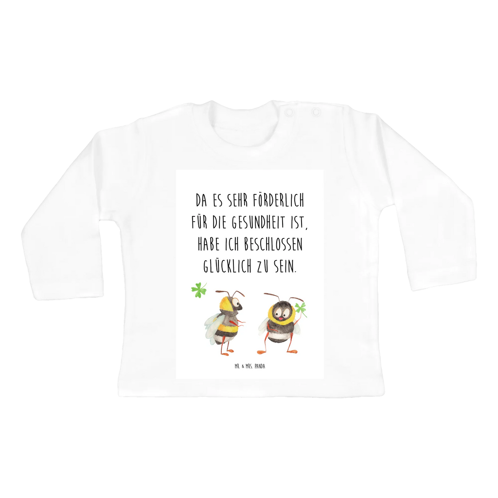 Baby Longsleeve Hummeln mit Kleeblatt Mädchen, Jungen, Baby, Langarm, Bio, Kleidung, Tiermotive, Gute Laune, lustige Sprüche, Tiere, Hummel, Biene, Spruch positiv, Biene Deko, Spruch schön, glücklich sein, glücklich werden, Spruch fröhlich