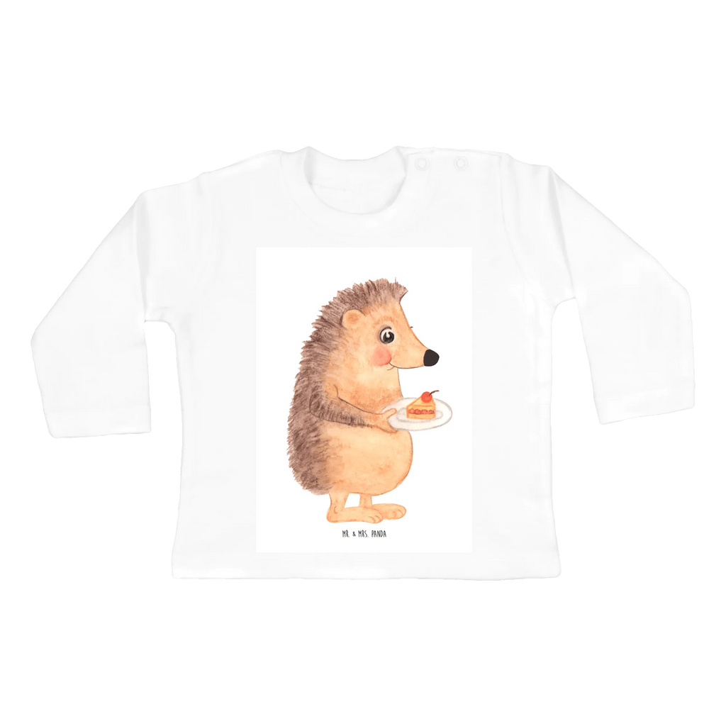 Baby Longsleeve Igel mit Kuchenstück Mädchen, Jungen, Baby, Langarm, Bio, Kleidung, Tiermotive, Gute Laune, lustige Sprüche, Tiere, Igel, Essen Spruch, Kuchen, Backen Geschenk, Kuchen backen, Einladung Party, Geburtstagskuchen, Torte