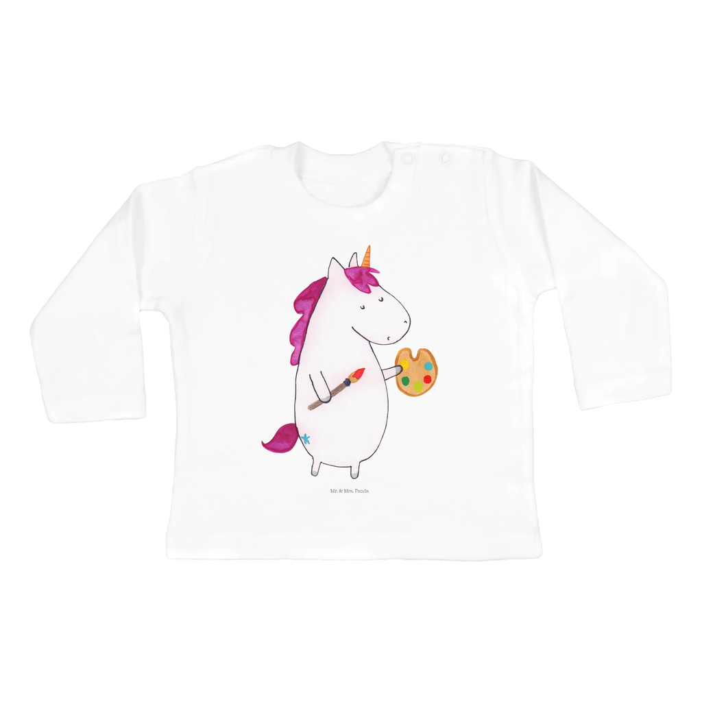 Baby Longsleeve Einhorn Künstler Mädchen, Jungen, Baby, Langarm, Bio, Kleidung, Einhorn, Einhörner, Einhorn Deko, Pegasus, Unicorn, Englisch, Künstler, Artist, Malen, Zeichnen, Welt, Farbe, Stift, Pinsel, Geschenk, Maler