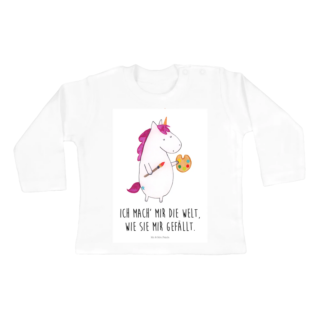 Baby Longsleeve Einhorn Künstler Mädchen, Jungen, Baby, Langarm, Bio, Kleidung, Einhorn, Einhörner, Einhorn Deko, Pegasus, Unicorn, Englisch, Künstler, Artist, Malen, Zeichnen, Welt, Farbe, Stift, Pinsel, Geschenk, Maler